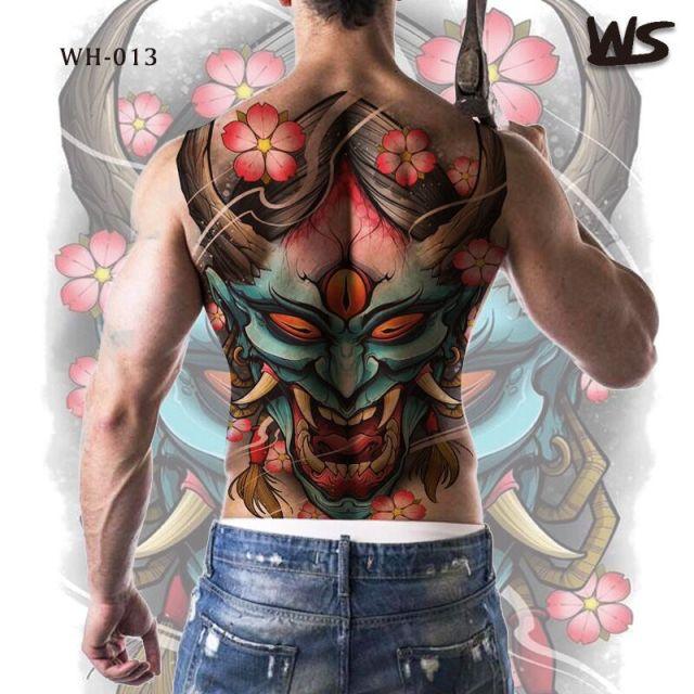 Extra Large Back Temporary Lion Tatoo Sticker Waterproof Black Luxury Big Modern  Design For Mens