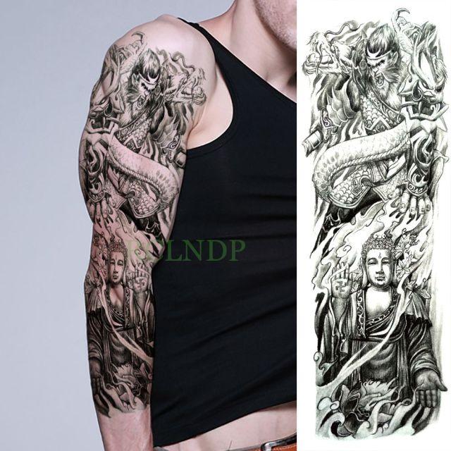 Extra Large Full Arm Leg Body Hand Waterproof Fake Tattoo Stickers Temporary Realistic Black Modern Mens Tattoo