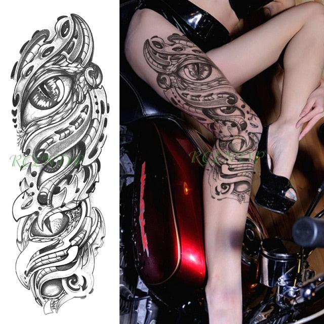 Extra Large Full Arm Leg Body Hand Waterproof Fake Tattoo Stickers Temporary Realistic Black Modern Mens Tattoo