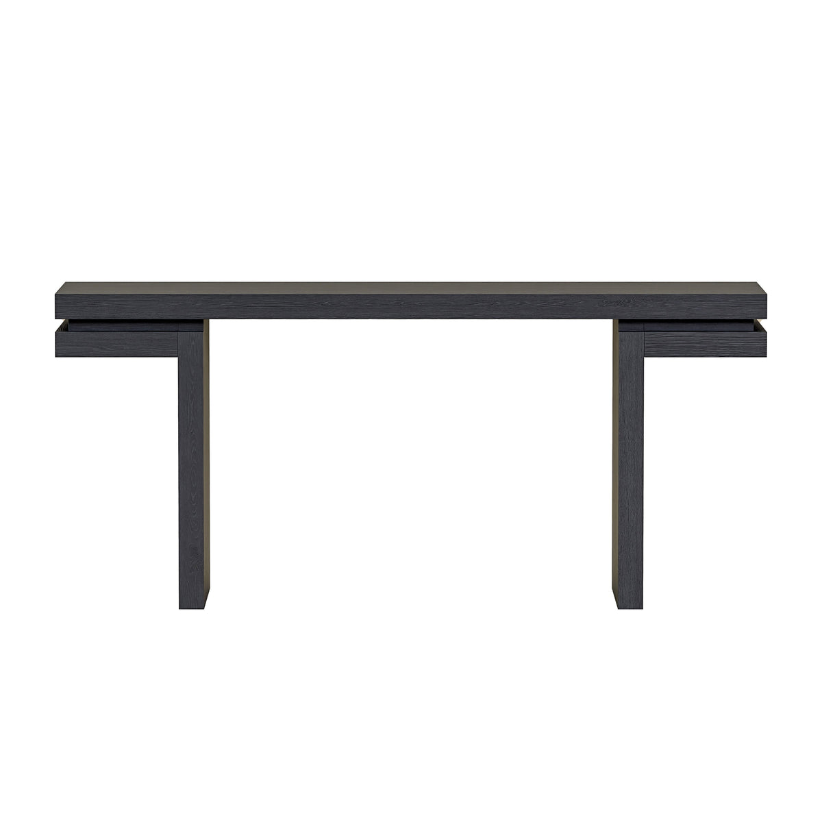 66' Extra Wide Real Wood Veneered Console Table, Minimalist Sofa Table Behind Couch for Entryway, Hallway, Living Room, Home Office, Black