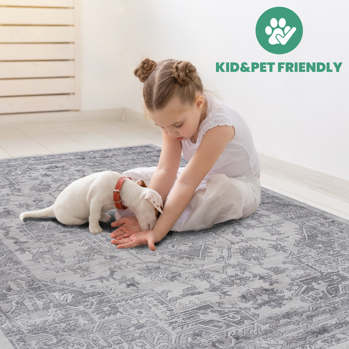 NAAR MARFI Collection 2X8 Silver / Oriental Runner Rug