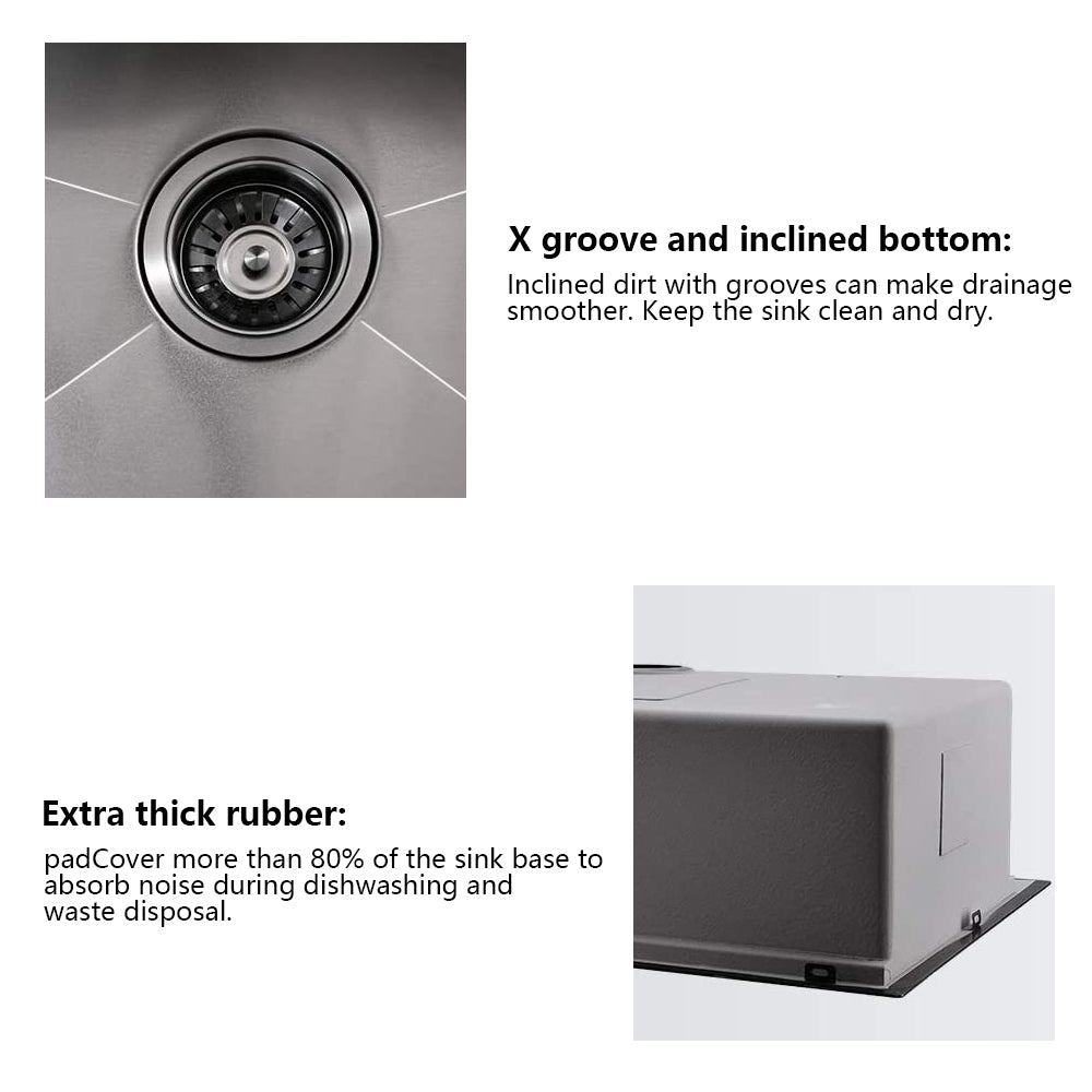 Workstation 33-inch Drop-In Kitchen Sink R10 Radius Stainless Steel Kitchen Sink Single Bowl with Intergrated Ledge & Accessories (Pack of 5) -33'x22'x10'