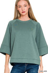 Zenana Scuba 3/4 Sleeve Pullover