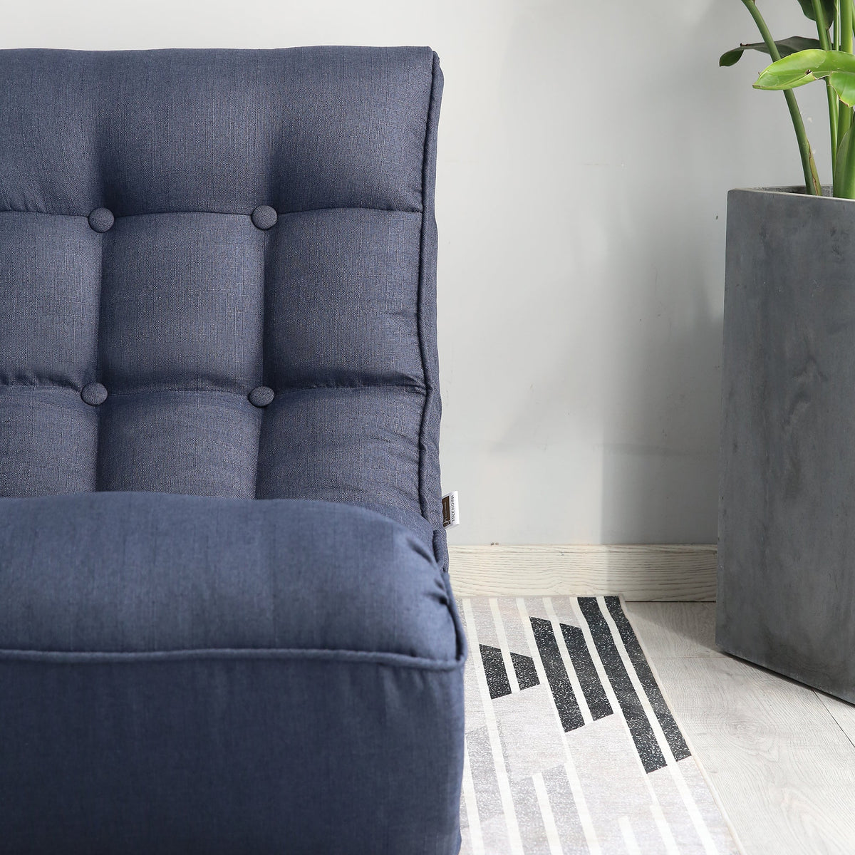 Single sofa reclining chair Japanese chair lazy sofa tatami balcony reclining chair leisure sofa adjustable chair,Navy