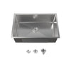 Stainless Steel Kitchen Sink, 30″x19″ Drop In Single Bowl, Undermount Handmade Sink in Brushed Nickel, with US Standard Drain and Hook, LS-SSBR05