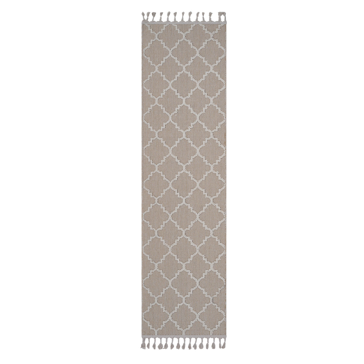NAAR Guros Collection 2X8 Ivory / Trellis Indoor / Outdoor Runner Rug