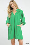 Umgee Textured Pocket Mini Dress