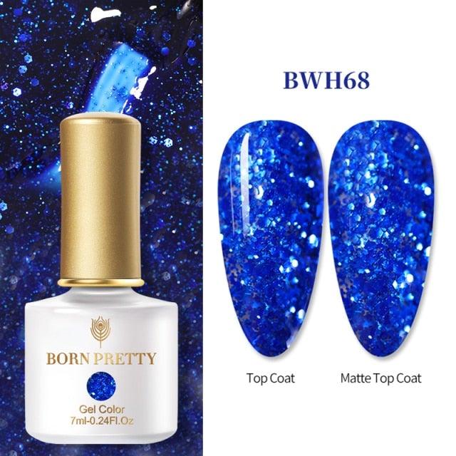 Fashion 2022 New Womens Colorful Nail Gel Polish Modern Glitter Pink Purple UV Diamond Stylish Design Nail Colors Gel For Girls and Women In Shinny Trend Color