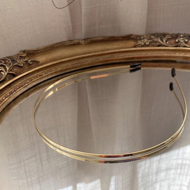 Fashion Chic Metal Wave Invisible Headband Gold Thin Hair Hoop For Women Girls Wild Headwear Hair Styling Tool Gorgeous Hair Accessories For Women