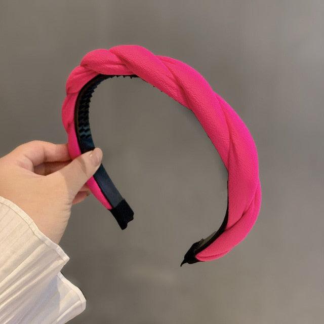 Fashion Hair Band Twist Solid Color Folds Pattern Hair Hoop Headbands Designer Hairband Gorgeous Hair Accessories For Women