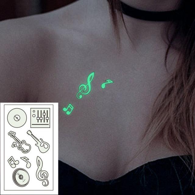 Fashion Luminous Sticker Tattoos Waterproof Temporary Different Luxury Tattoos For Womens Mens Kids