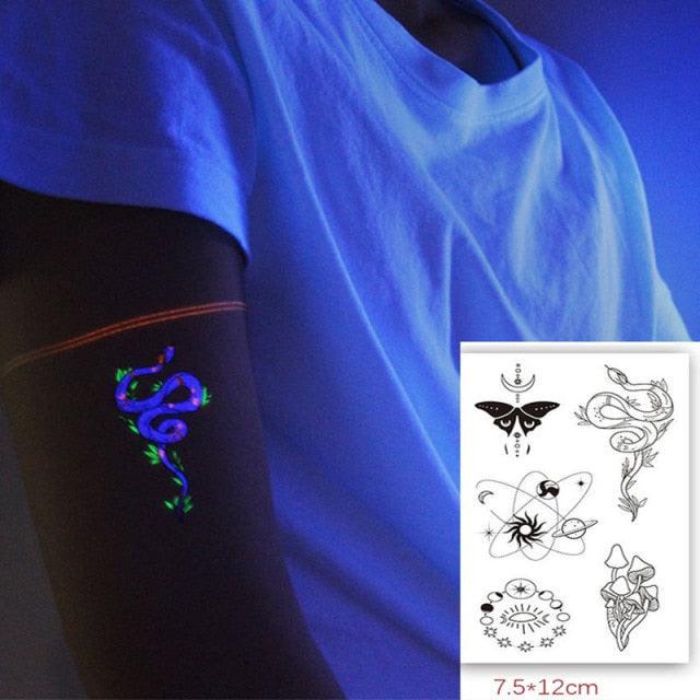 Fashion Luminous Sticker Tattoos Waterproof Temporary Different Luxury Tattoos For Womens Mens Kids