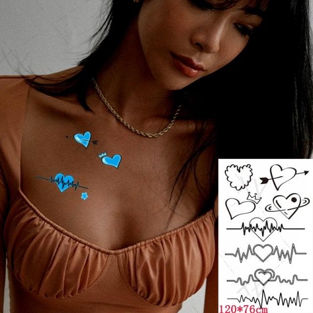 Fashion Luminous Sticker Tattoos Waterproof Temporary Different Luxury Tattoos For Womens Mens Kids