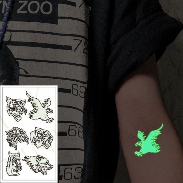 Fashion Luminous Sticker Tattoos Waterproof Temporary Different Luxury Tattoos For Womens Mens Kids