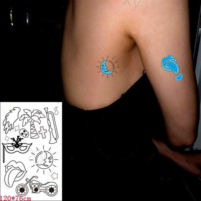 Fashion Luminous Sticker Tattoos Waterproof Temporary Different Luxury Tattoos For Womens Mens Kids
