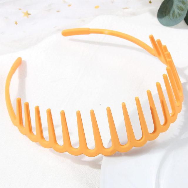 Fashion Simple Headdress Solid Color Resin Hair Comb Hairbands Headband Hair Hoop Bezel With Teeth Gorgeous Hair Accessories For Women