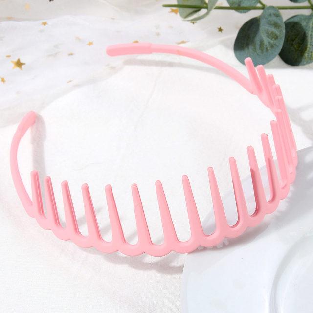 Fashion Simple Headdress Solid Color Resin Hair Comb Hairbands Headband Hair Hoop Bezel With Teeth Gorgeous Hair Accessories For Women