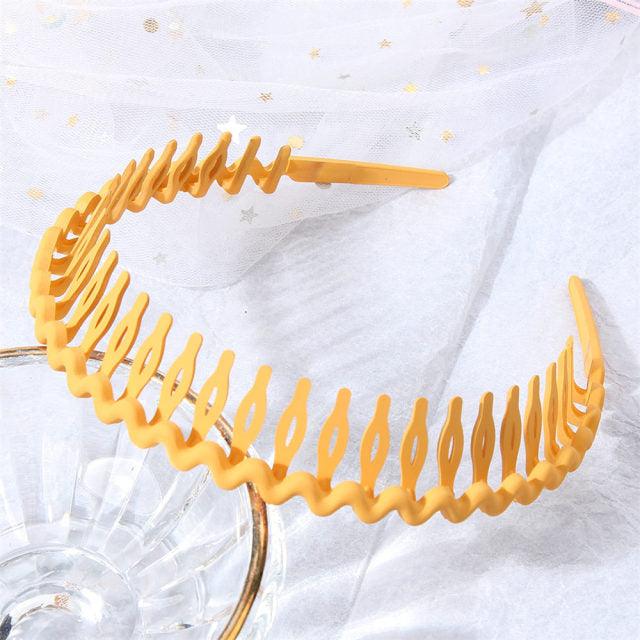 Fashion Simple Headdress Solid Color Resin Hair Comb Hairbands Headband Hair Hoop Bezel With Teeth Gorgeous Hair Accessories For Women