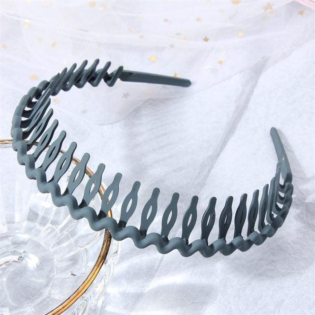 Fashion Simple Headdress Solid Color Resin Hair Comb Hairbands Headband Hair Hoop Bezel With Teeth Gorgeous Hair Accessories For Women