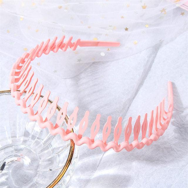 Fashion Simple Headdress Solid Color Resin Hair Comb Hairbands Headband Hair Hoop Bezel With Teeth Gorgeous Hair Accessories For Women
