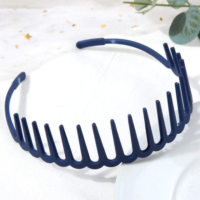 Fashion Simple Headdress Solid Color Resin Hair Comb Hairbands Headband Hair Hoop Bezel With Teeth Gorgeous Hair Accessories For Women