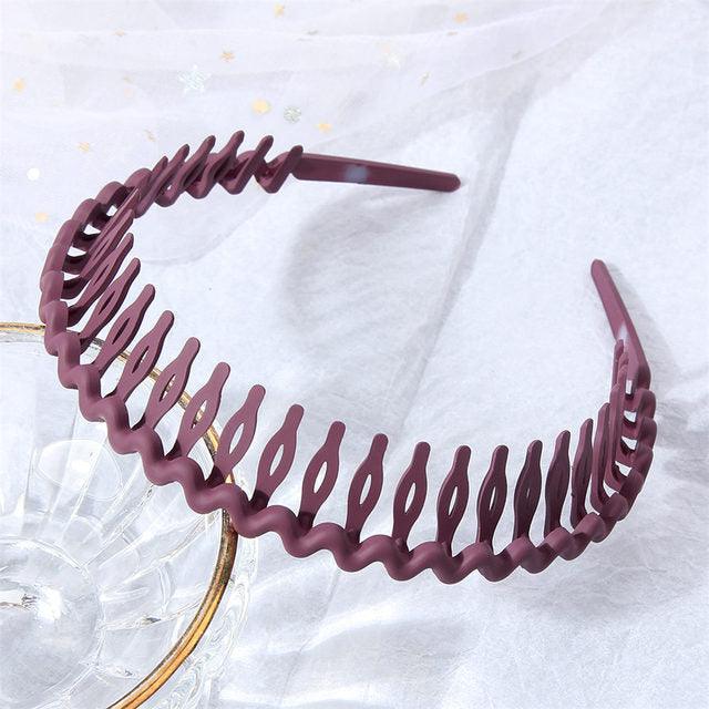 Fashion Simple Headdress Solid Color Resin Hair Comb Hairbands Headband Hair Hoop Bezel With Teeth Gorgeous Hair Accessories For Women