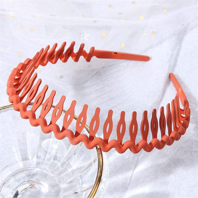 Fashion Simple Headdress Solid Color Resin Hair Comb Hairbands Headband Hair Hoop Bezel With Teeth Gorgeous Hair Accessories For Women