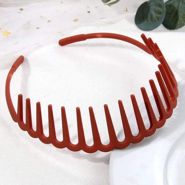 Fashion Simple Headdress Solid Color Resin Hair Comb Hairbands Headband Hair Hoop Bezel With Teeth Gorgeous Hair Accessories For Women