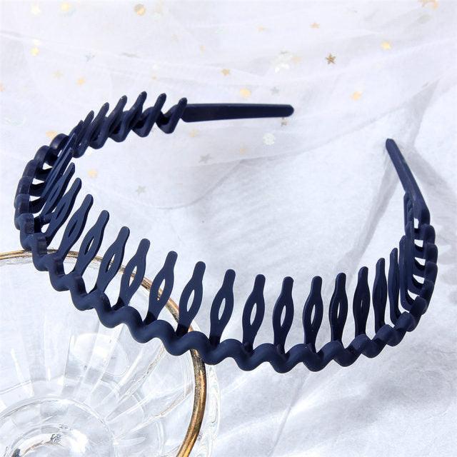 Fashion Simple Headdress Solid Color Resin Hair Comb Hairbands Headband Hair Hoop Bezel With Teeth Gorgeous Hair Accessories For Women
