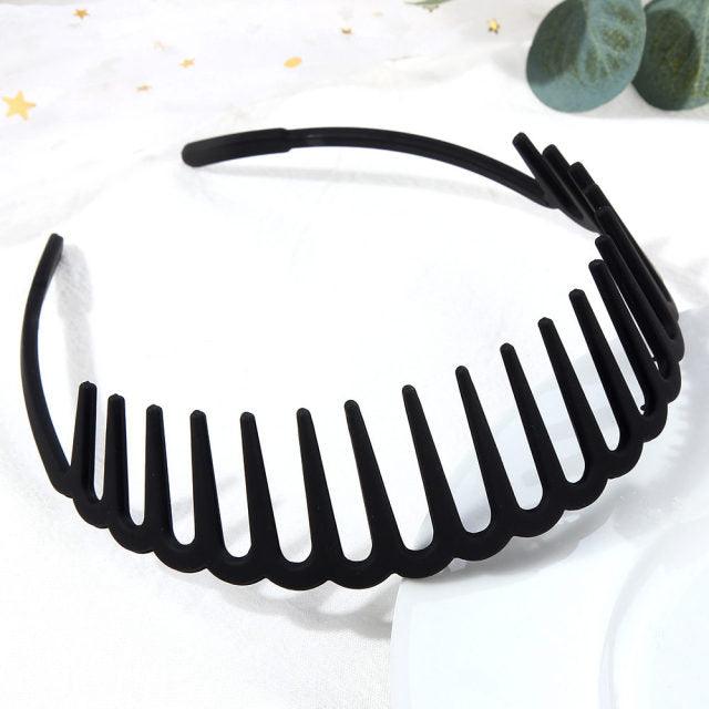 Fashion Simple Headdress Solid Color Resin Hair Comb Hairbands Headband Hair Hoop Bezel With Teeth Gorgeous Hair Accessories For Women