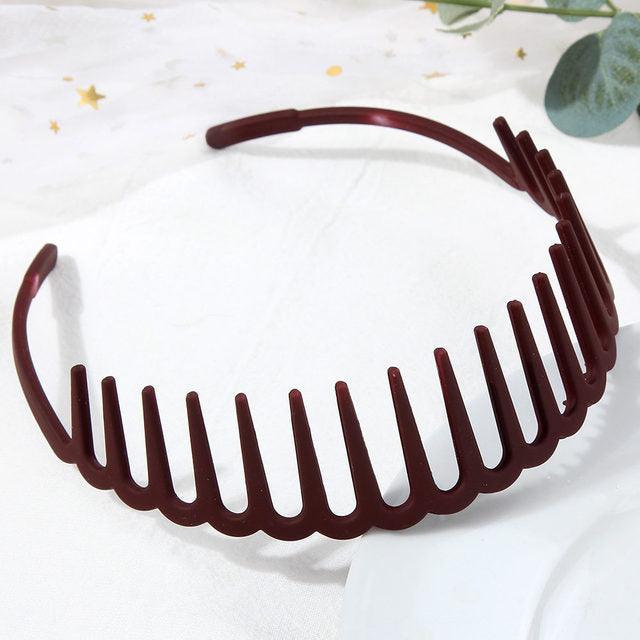 Fashion Simple Headdress Solid Color Resin Hair Comb Hairbands Headband Hair Hoop Bezel With Teeth Gorgeous Hair Accessories For Women
