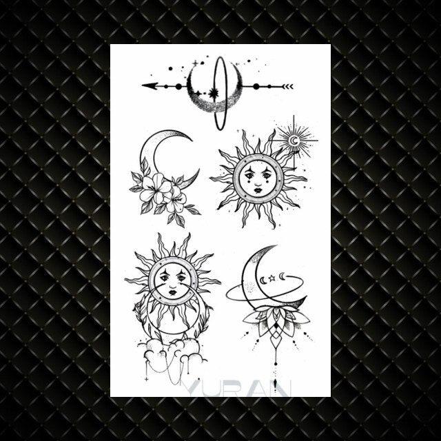 Fashion Small Sexy Black Temporary Waterproof Tattoo Cute Star Heart Tattoos Sticker Body Finger Tattoo For Kids Womens