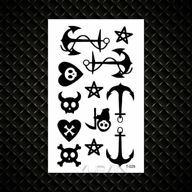 Fashion Small Sexy Black Temporary Waterproof Tattoo Cute Star Heart Tattoos Sticker Body Finger Tattoo For Kids Womens