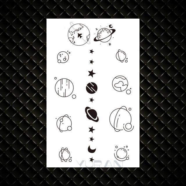 Fashion Small Sexy Black Temporary Waterproof Tattoo Cute Star Heart Tattoos Sticker Body Finger Tattoo For Kids Womens
