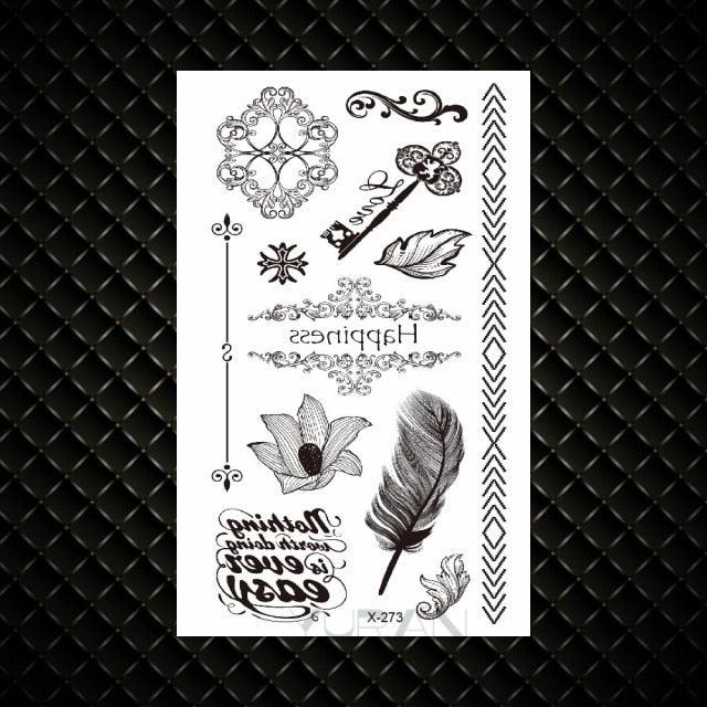 Fashion Small Sexy Black Temporary Waterproof Tattoo Cute Star Heart Tattoos Sticker Body Finger Tattoo For Kids Womens