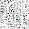 Fashion Small Sexy Black Temporary Waterproof Tattoo Cute Star Heart Tattoos Sticker Body Finger Tattoo For Kids Womens