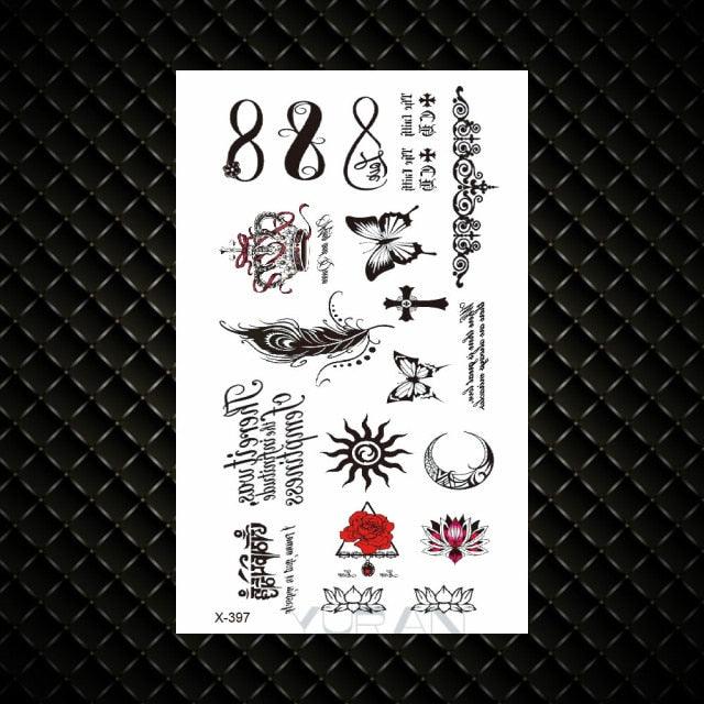 Fashion Small Sexy Black Temporary Waterproof Tattoo Cute Star Heart Tattoos Sticker Body Finger Tattoo For Kids Womens