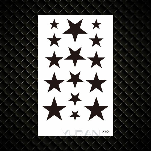Fashion Small Sexy Black Temporary Waterproof Tattoo Cute Star Heart Tattoos Sticker Body Finger Tattoo For Kids Womens