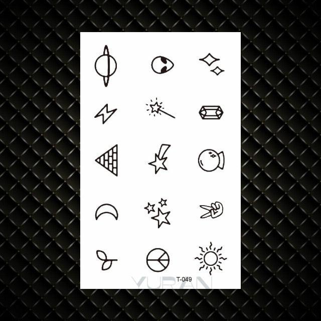 Fashion Small Sexy Black Temporary Waterproof Tattoo Cute Star Heart Tattoos Sticker Body Finger Tattoo For Kids Womens