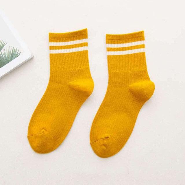 Fashion Socks Cotton Rainbow Color Black And White Christmas Gift Classic Warm Casual Tide Harajuku Funny Cute Pop Korean Socks Short Socks For Men And Women