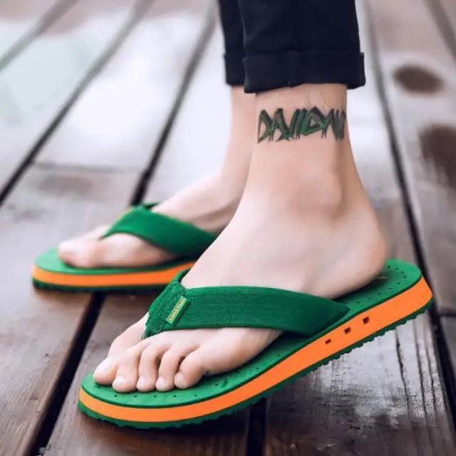 Fashion Summer Big Size Youth Slippers For Men Women Massage Non-Slip Cool Outside Flip Flops Breathable Thick-Soled Slippers