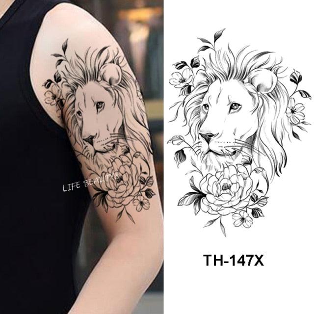 Fashion Temporary Sticker Tiger Tattoo Waterproof Removable Realistic Body Tatoo For Mens