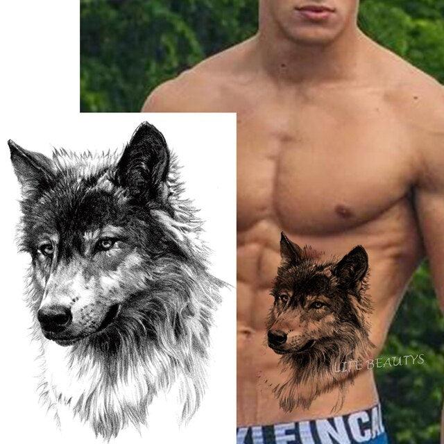 Fashion Temporary Sticker Tiger Tattoo Waterproof Removable Realistic Body Tatoo For Mens