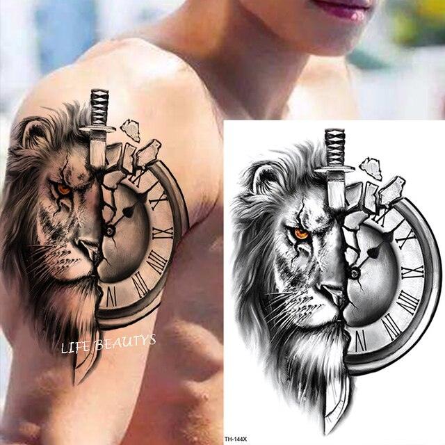 Fashion Temporary Sticker Tiger Tattoo Waterproof Removable Realistic Body Tatoo For Mens