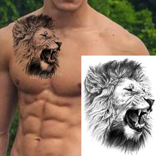 Fashion Temporary Sticker Tiger Tattoo Waterproof Removable Realistic Body Tatoo For Mens
