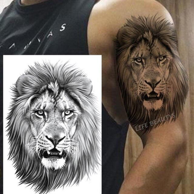 Fashion Temporary Sticker Tiger Tattoo Waterproof Removable Realistic Body Tatoo For Mens
