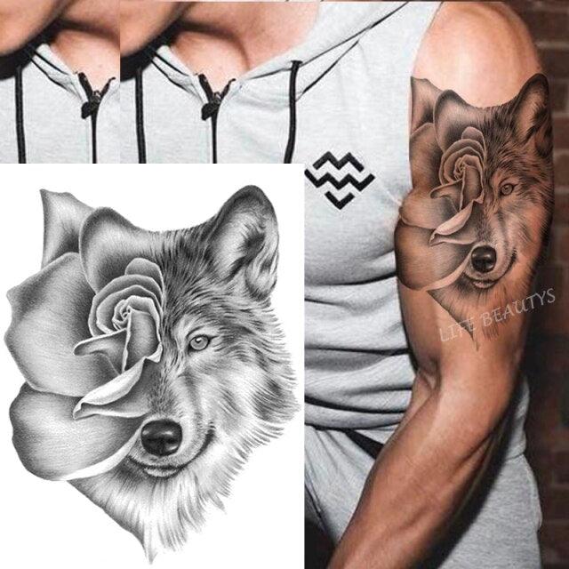 Fashion Temporary Sticker Tiger Tattoo Waterproof Removable Realistic Body Tatoo For Mens