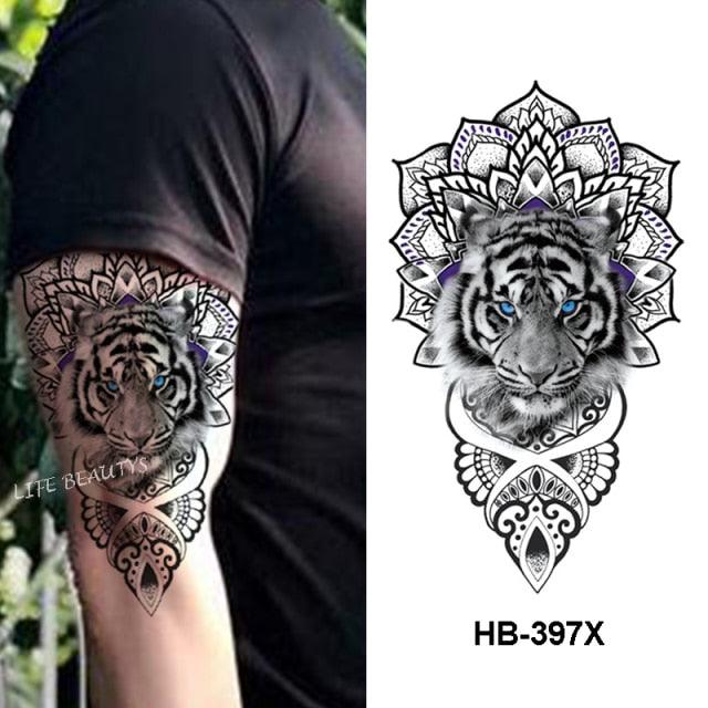 Fashion Temporary Sticker Tiger Tattoo Waterproof Removable Realistic Body Tatoo For Mens