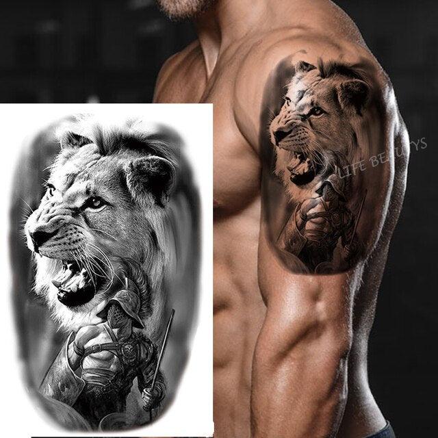 Fashion Temporary Sticker Tiger Tattoo Waterproof Removable Realistic Body Tatoo For Mens