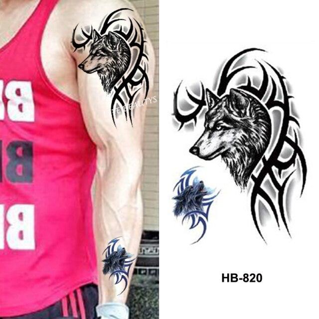 Fashion Temporary Sticker Tiger Tattoo Waterproof Removable Realistic Body Tatoo For Mens